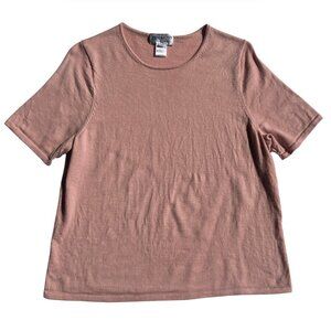Pendleton Women's 100% Merino Wool Short Sleeve Pullover Sweater Pink Plus Sz 1X